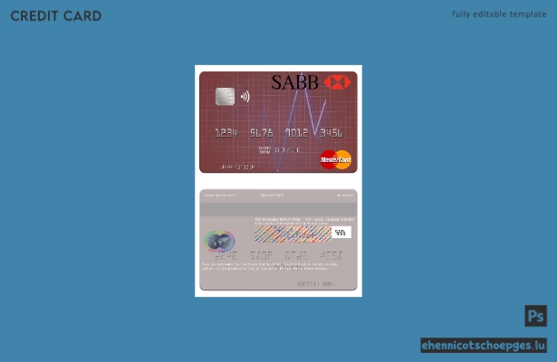 Saudi-Arabien Die Saudi British Bank Mastercard Beispielvorschau